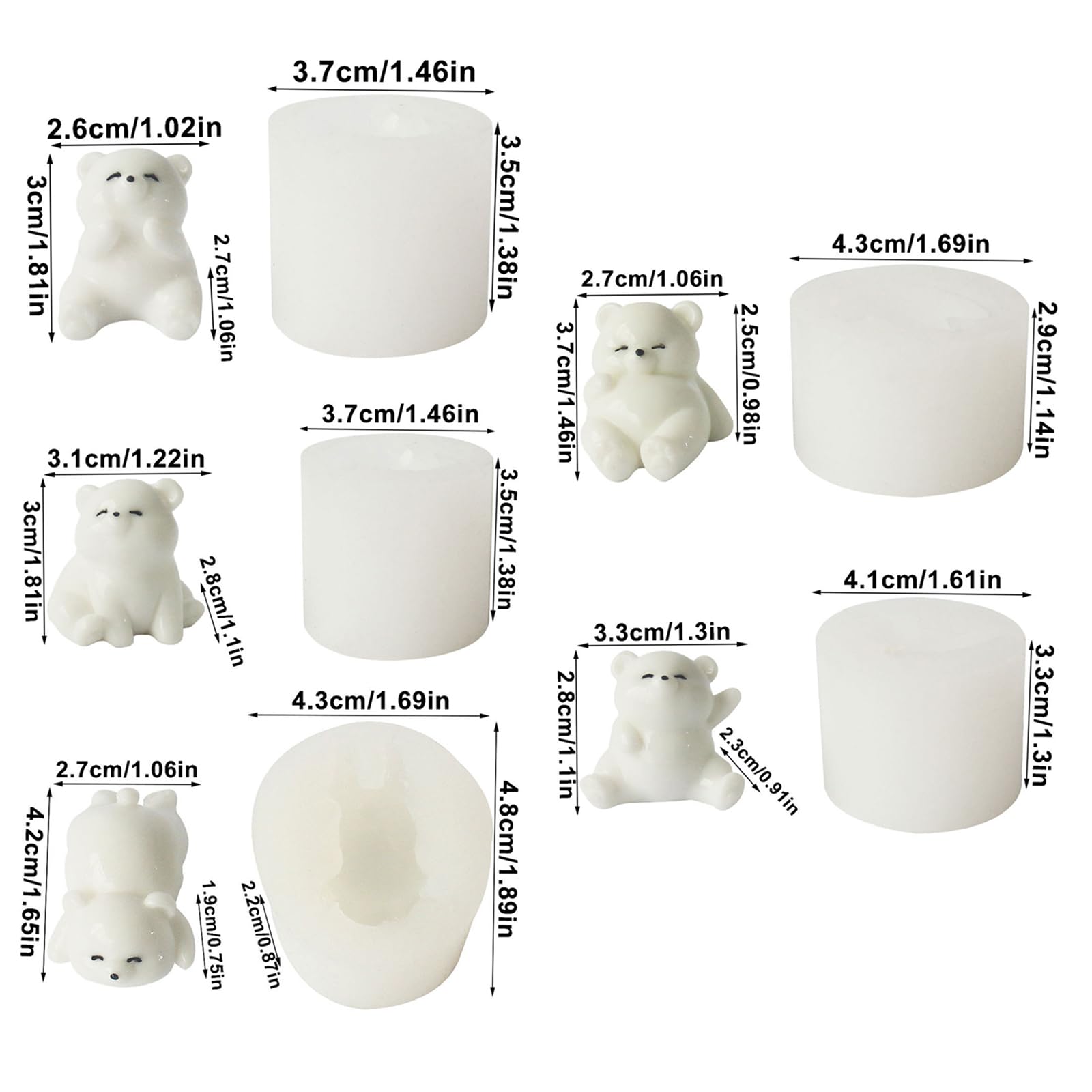 Prácticos moldes de silicona para hornear osos para fiestas, moldes de oso de silicona para pastel de chocolate y caramelo