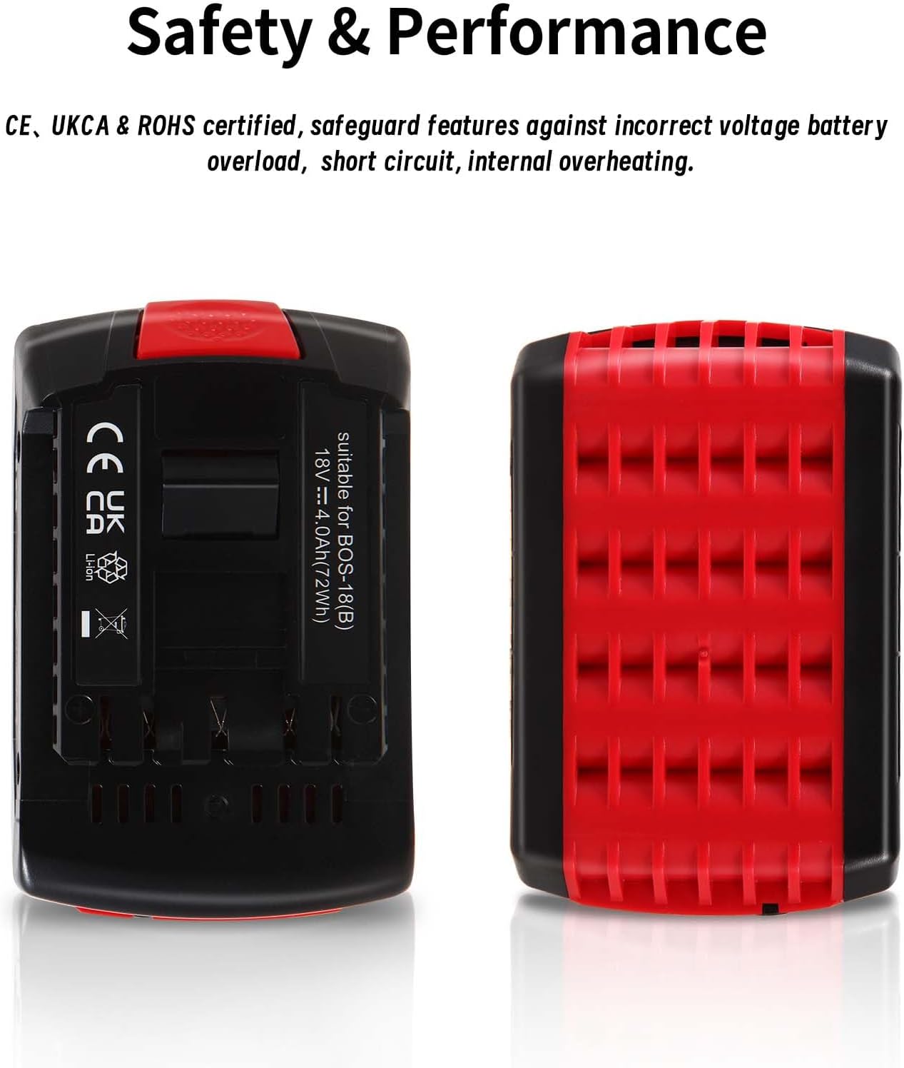 5.0Ah High-Output Replacement for Bosch 18V Battery BAT609 BAT618 BAT619G Upgraded Lithium-Ion Battery Pack with LED Fuel Gauge Compatible with Bosch 18 Volt Cordless Tools Original Chargers