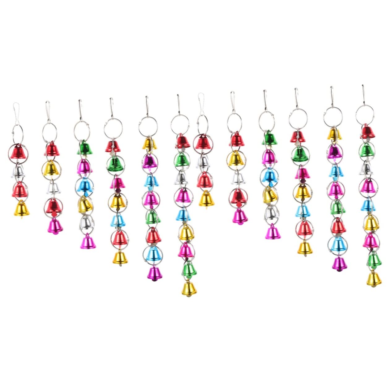POPETPOP 12pièces Clochettes à Oiseaux Jouets à Mâcher pour Perroquets Accessoires De Jeu Amusants Et Colorés pour Oiseaux De Compagnie Faciles à Installer Et Sécurisés