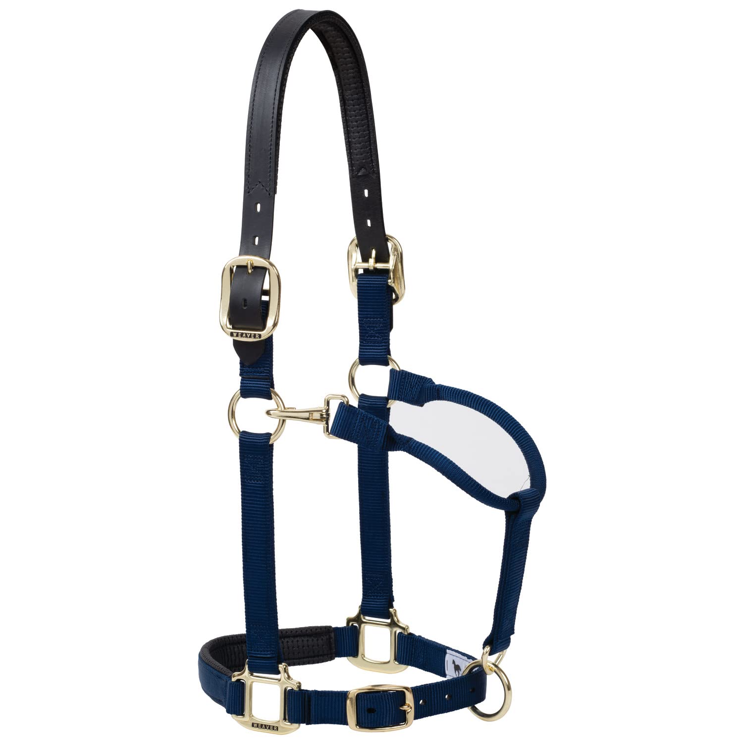 Weaver Equine Breakaway Horse Halter, Supple Leather Crown, Adjustable Brass Throat Snap Halters for Horses, Equine Tack