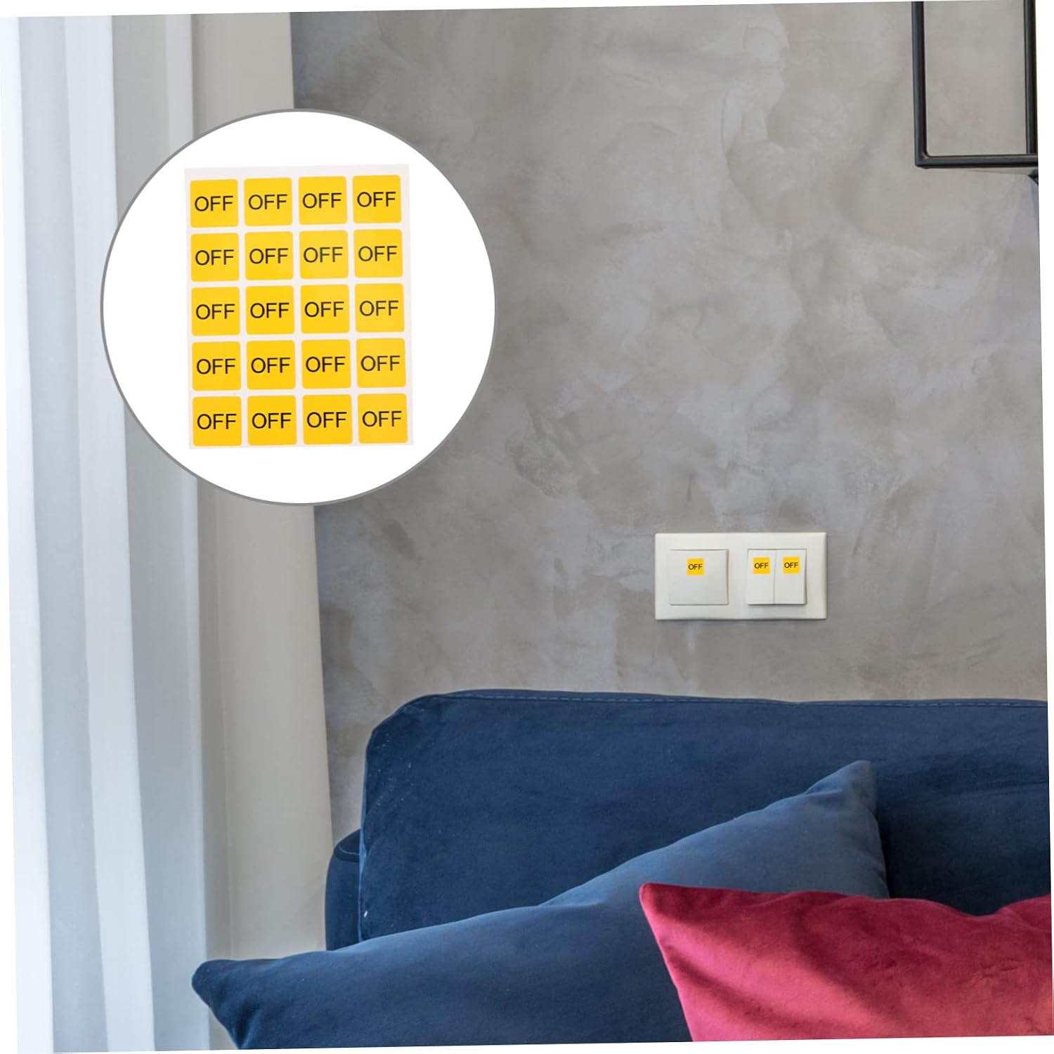 20PCS ON/Off Warning Labels Adhesive Decals for Equipment Switches Light Button Stickers Caution Labels for Use
