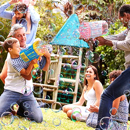 Bubble Machine Gun, 69 Holes Bubble Gun With Colorful Lights And 2 Bottles Bubble Solution, Bubble Machine For Toddlers 1-3, Summer Bubble Toy Gun For Outdoor Indoor Birthday Wedding Party (Blue) #TOP5