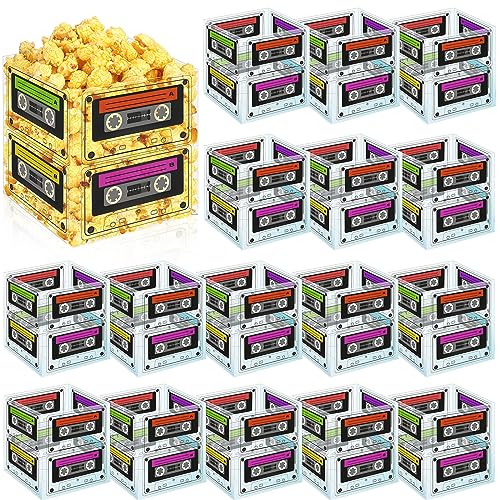 Jenaai 16 Pcs Cassette Tape Bucket Centerpiece Retro 80s Party