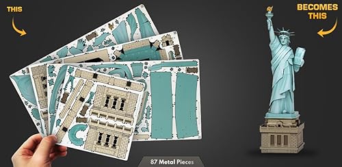 Miniatura 3 de Fascinations Metal Earth Premium Series Estatua de la Libertad 3D Kit de modelo de metal con pinzas