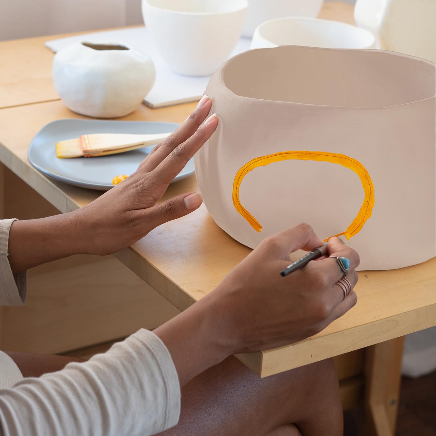 ReArt Low Fire Pottery Clay Beige 20LBs Cone 04-06 for Wheel Throwing and Hand Building, Pottery Clay for Sculpting, Beginners, and Advanced, All-Purpose Modeling Clay (20LB)