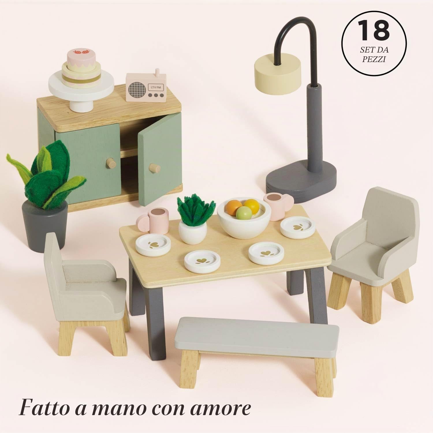 Le Toy Van - Wooden Daisylane Dining Room Dolls House Accessories Play Set For Dolls Houses , Dolls House Furniture Sets - Suitable For Ages 3+