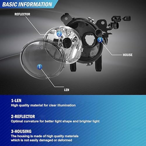 Miniatura 5 de TULALUX Faros antiniebla compatibles con BMW (F22 220i 228i, serie 2)  (F30 F31 F34 320i 325i 328i 328d 335i, serie 3)  (F32 F33 F36 428i 435i,