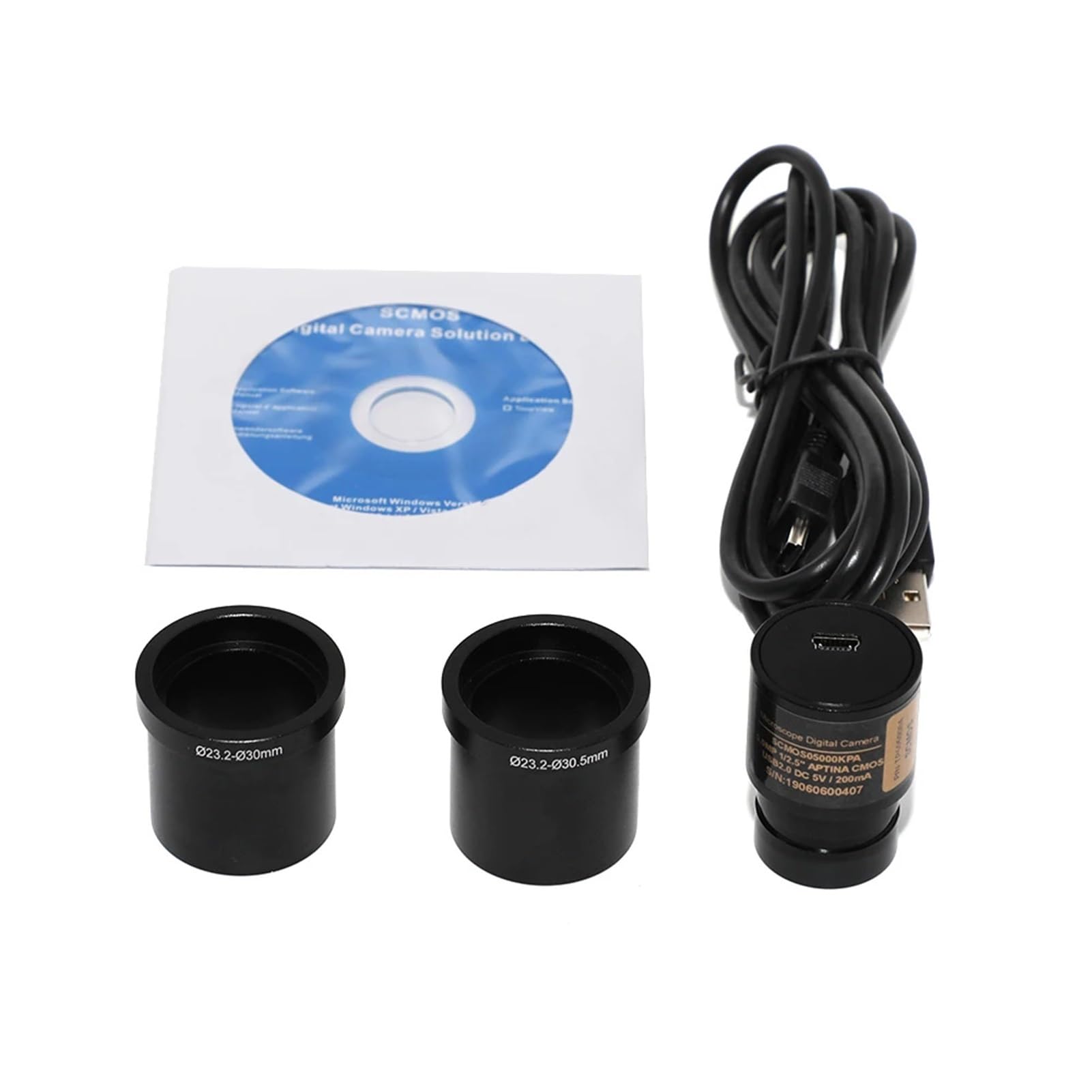 Mikroskop cyfrowy USB 2.0 (2 m, 5 m, 8 m, 12 m) z adapterami od 23,2 mm do 30 mm dla lepszych wrażeń wizualnych