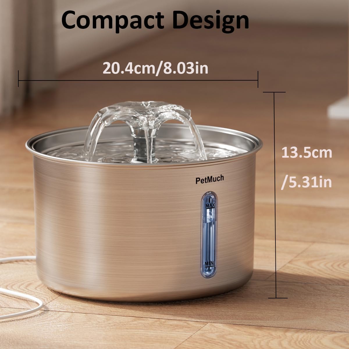 Cat Water Fountain Stainless Steel, 102oz/3L Automatic Pet Water Fountain with 6 Replacement Filters & 6 Pre-Filter Sponges for Cats, Dogs (Cat Fountain + 6 Filters + 6 Sponges)