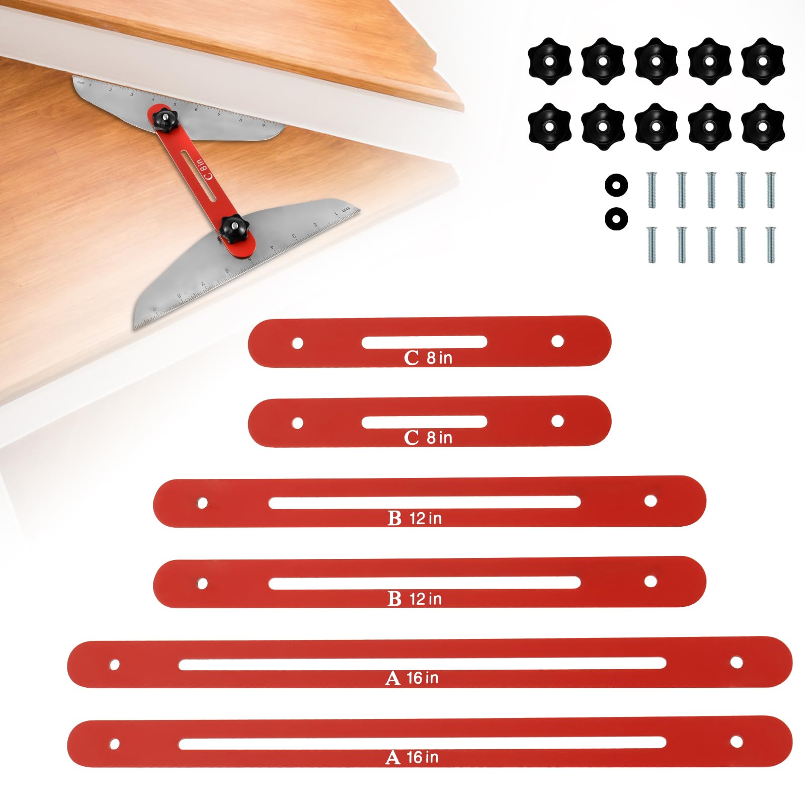 Szablon bieżnika schodowego 8 do 142 cm zestaw mierników schodów ze stopu aluminium regulowany przyrząd do pomiaru bieżnika schodów metalowy dokładny miernik bieżnika schodów do podziałów schodów