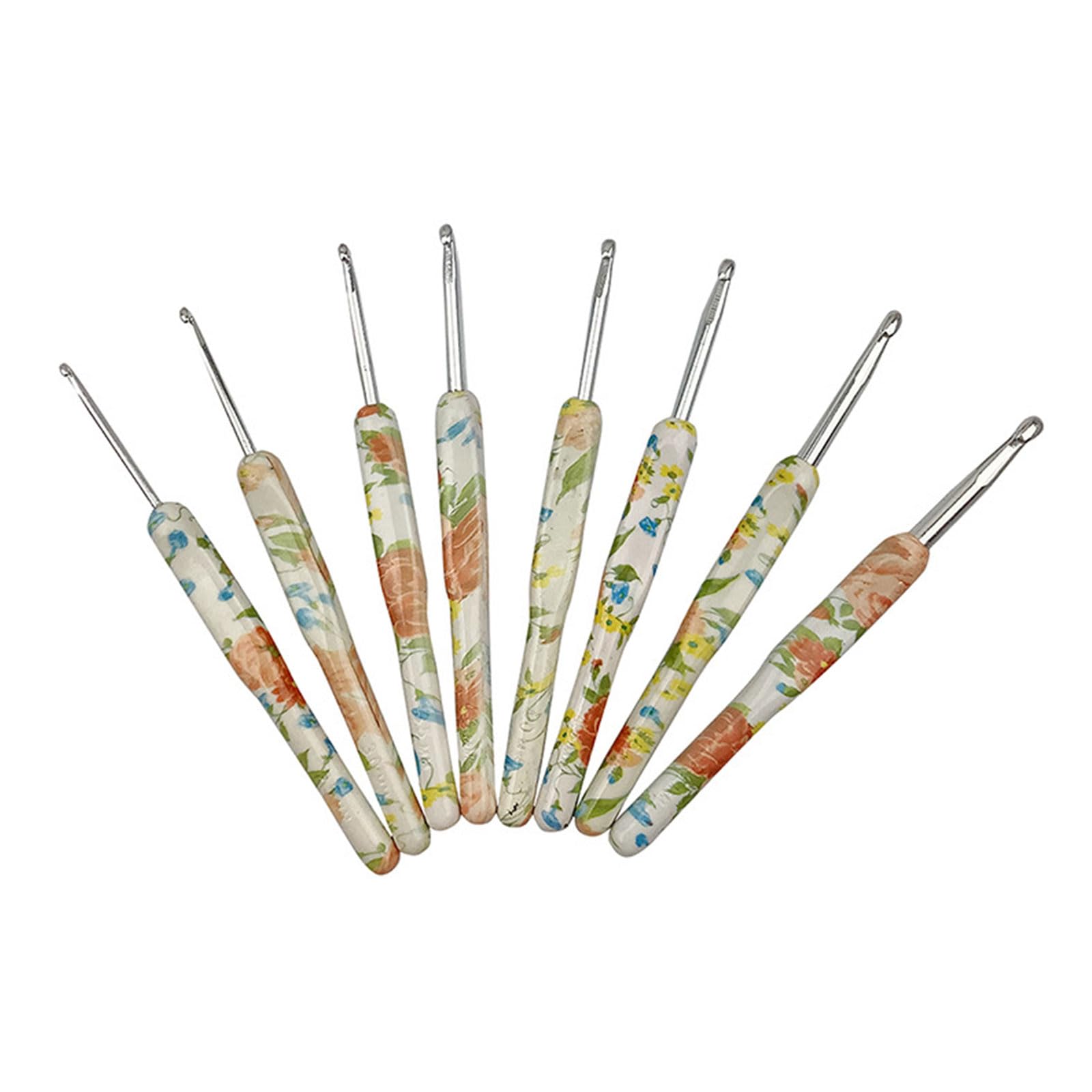 8Pieces Ergonomic Handle Crochet Hook 2.0mm-6mm Ergonomic Hook Set Needle for Crocheting Weaving Beginner Supplies