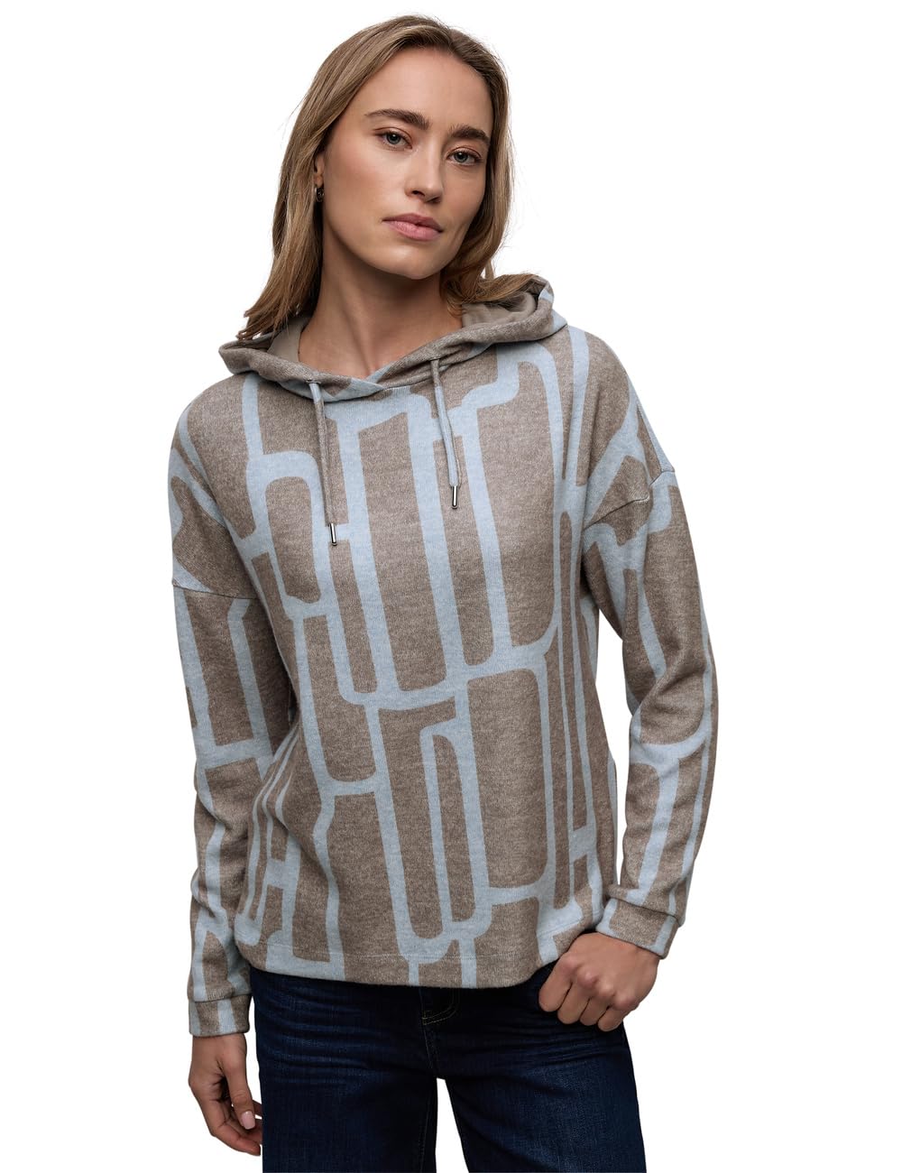 Damen Gemusterter Hoodie Shirt