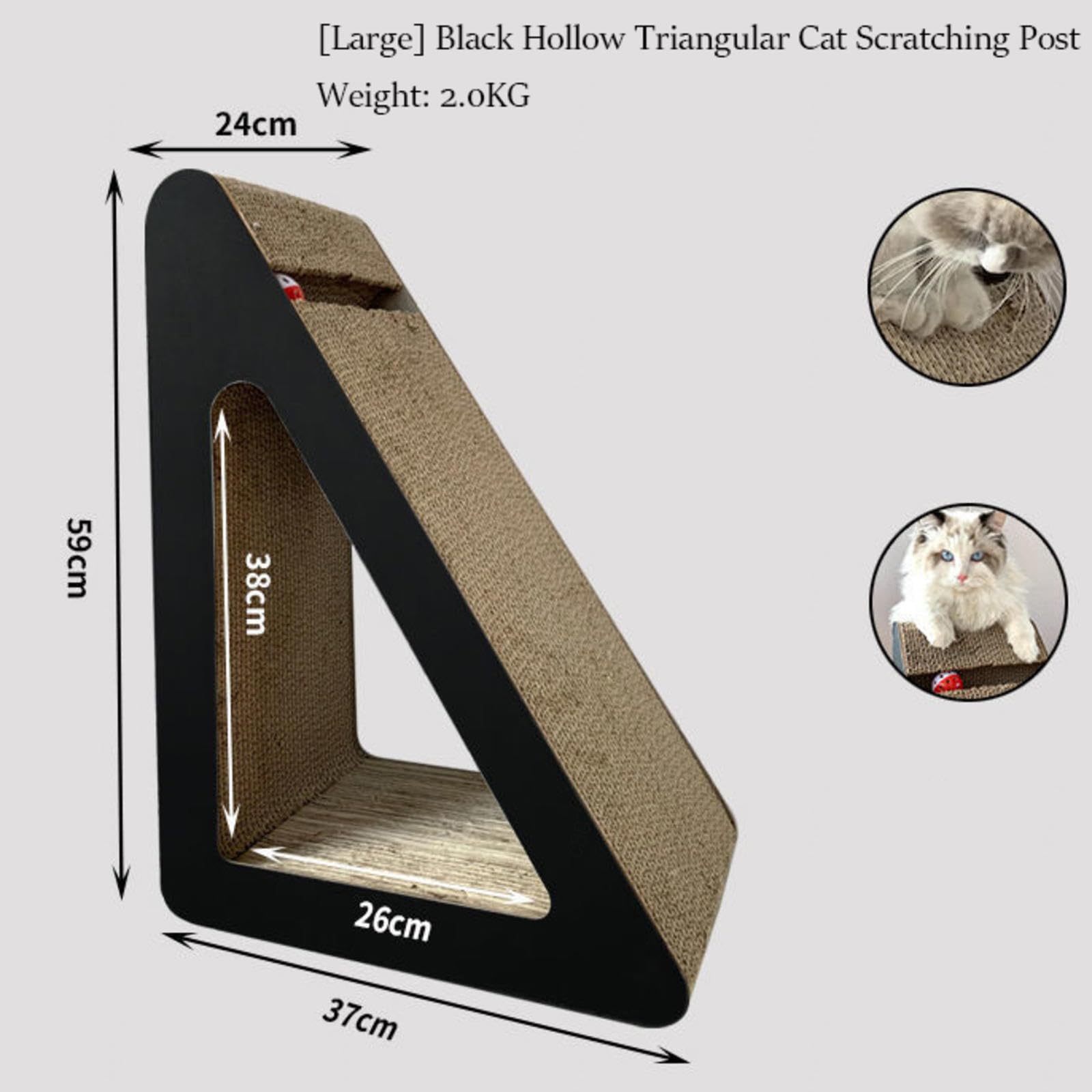 Carton à Gratter pour Chat, Tapis à Gratter pour Chat avec Balle, 2 en 1, Planche à Gratter pour Chat pour Chats D'intérieur, Amovible, Ondulé, Herbe à Chat Incluse,A