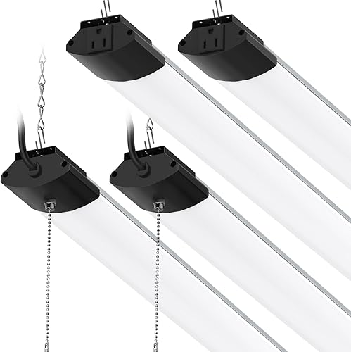 Miniatura 14 de Barrina BS84 Luz LED para Taller de Garaje, 10000LM, 84W, 4 pies, 6500K Luminaria Enlazable para Taller, Sótano, Colgante o Montaje al Ras,