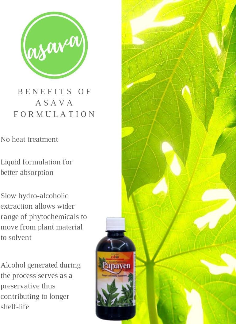 Papayen Liquid, Papaya Leaf Extract, Fermented Papaya Leaf Extract Liquid Supplement - 11.83 fl oz, Helps Maintain Normal Platelet in Healthy Individuals