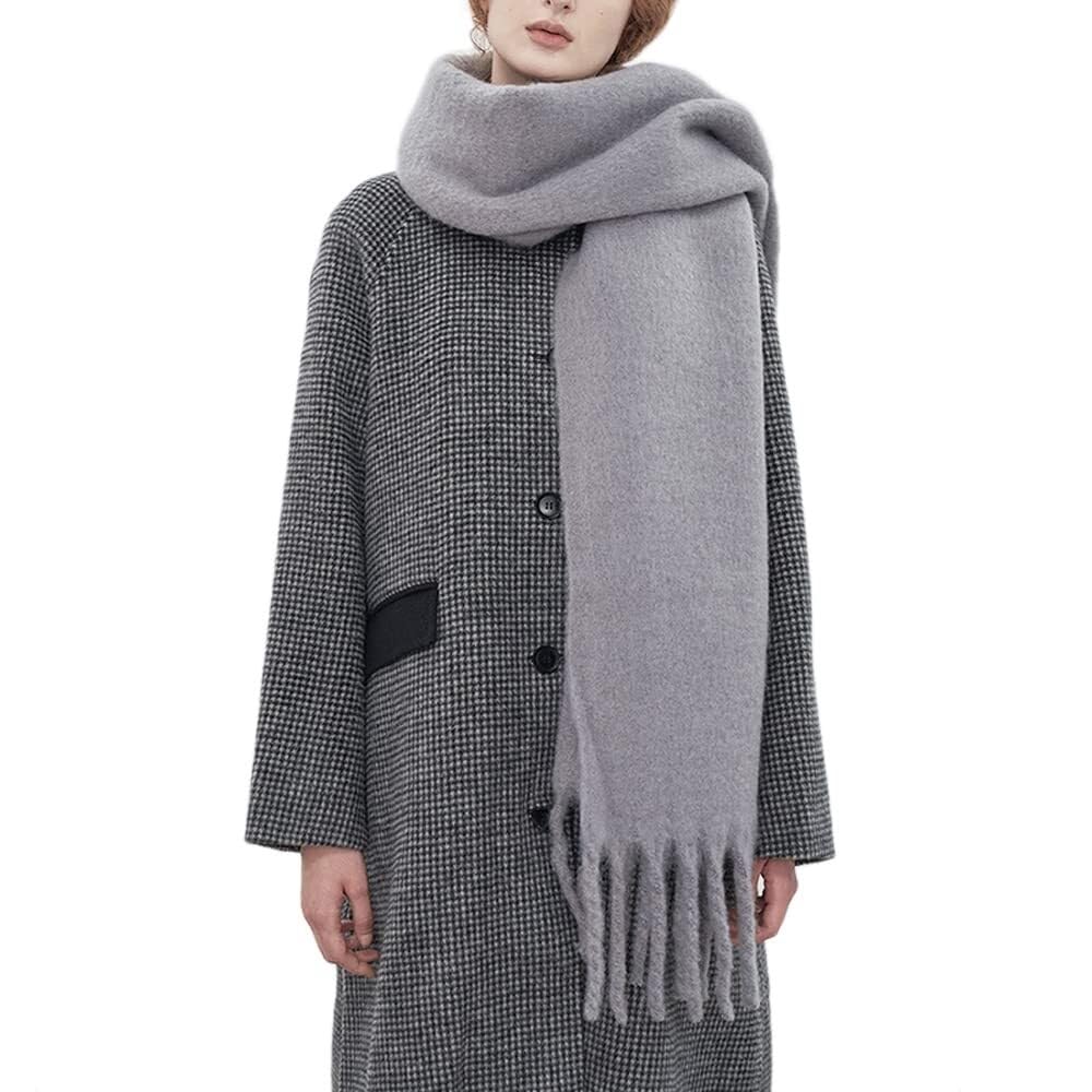 Barley Direct Large Chunky Scarf Oversized Fluffy Scarves Blanket Big Wool Thick Winter Warm(Grey)