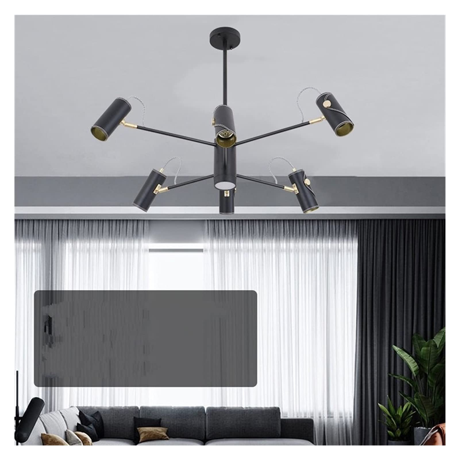 TAYRAN LED Chandeliers Industrial Chandelier Lights Living Room Restaurant Bedroom Lustres Fixtures Black Lampshade Chandelier Lighting E14 Modern