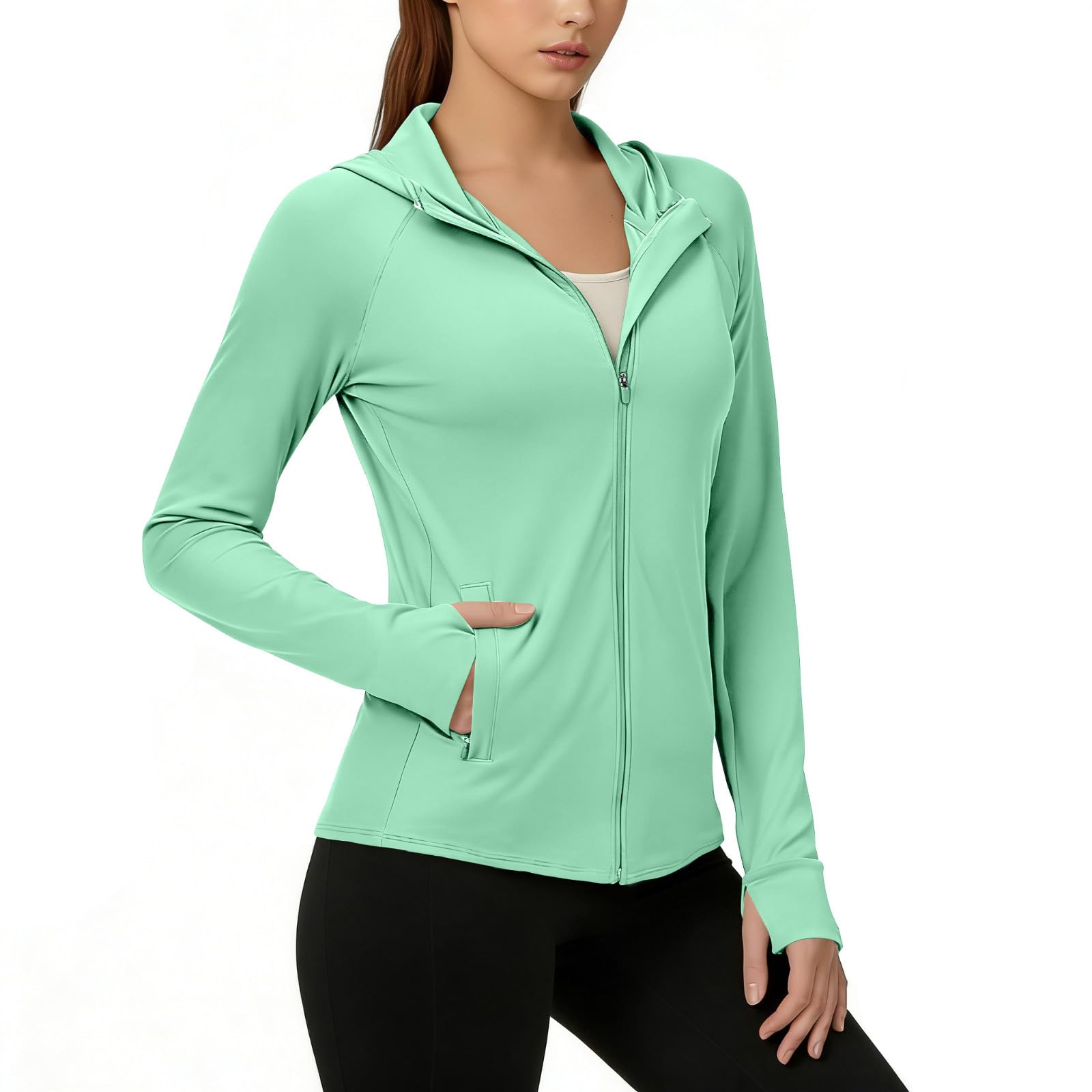 Women UPF 50+ Sun Protection Hoodie Jacket Quick Dry Lightweight Long Sleeve Sun Shirt Tops with Pocket Hiking Outdoor — view 19