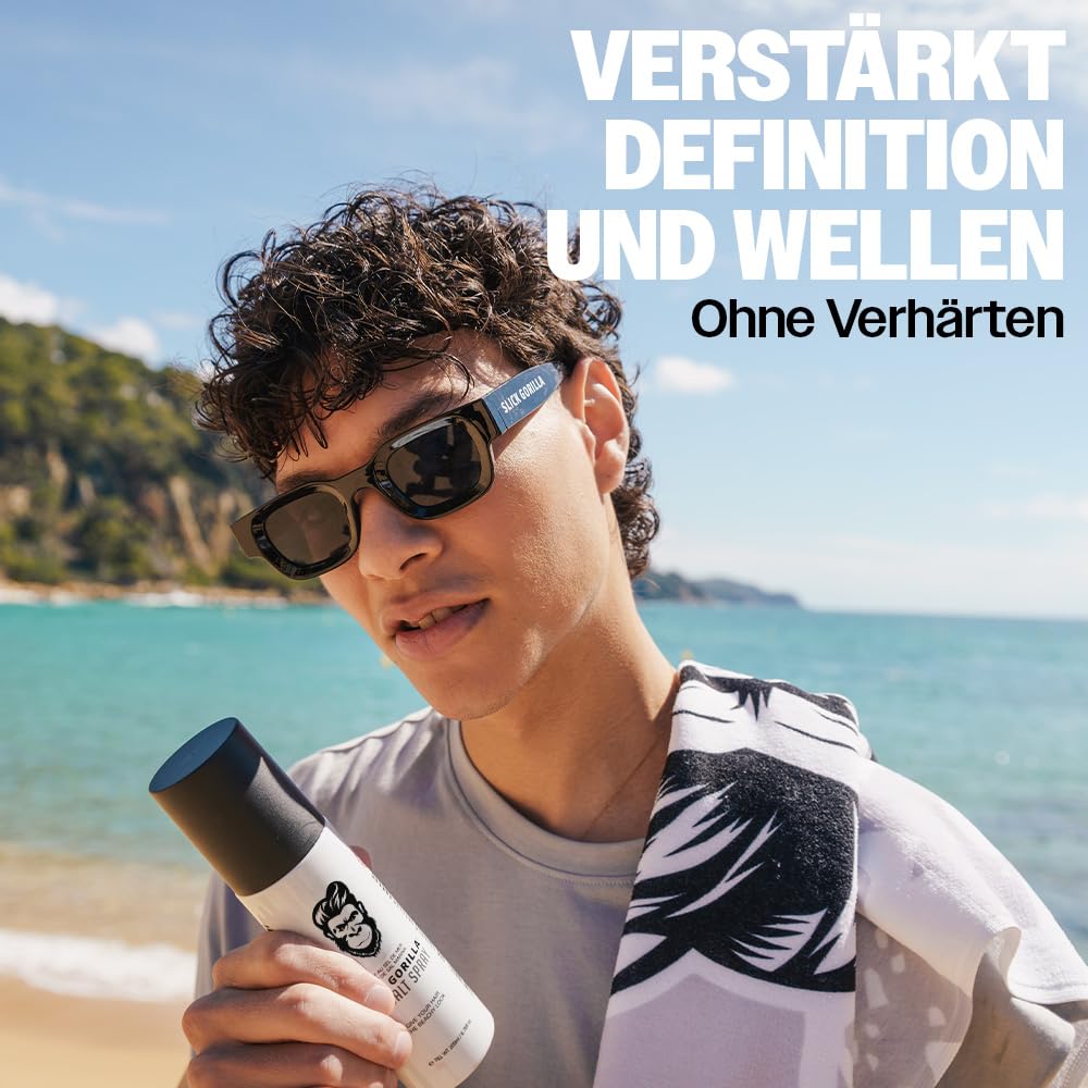 Slick Gorilla Meersalzspray für Männer 200 ml | Texturierendes Sea Salt Hair Spray | Leichtes Volumen | Mattes Finish | Natürliche Textur | Flexibler Halt |Grooming Spray