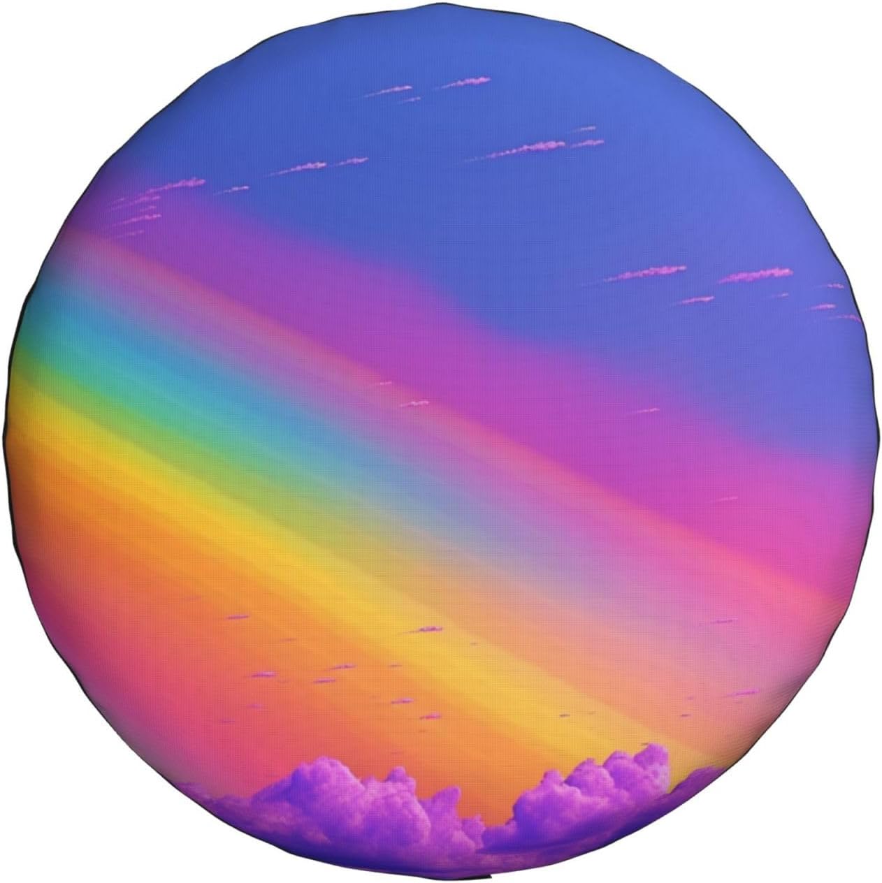 Rainbow Aesthetic Spare Tire Cover Weatherproof Wheel Covers Universal Wheel Protectors Portable Wheel Bags Camper Tire Covers for Trailer Rv Travel Accessories 15 inch image 2
