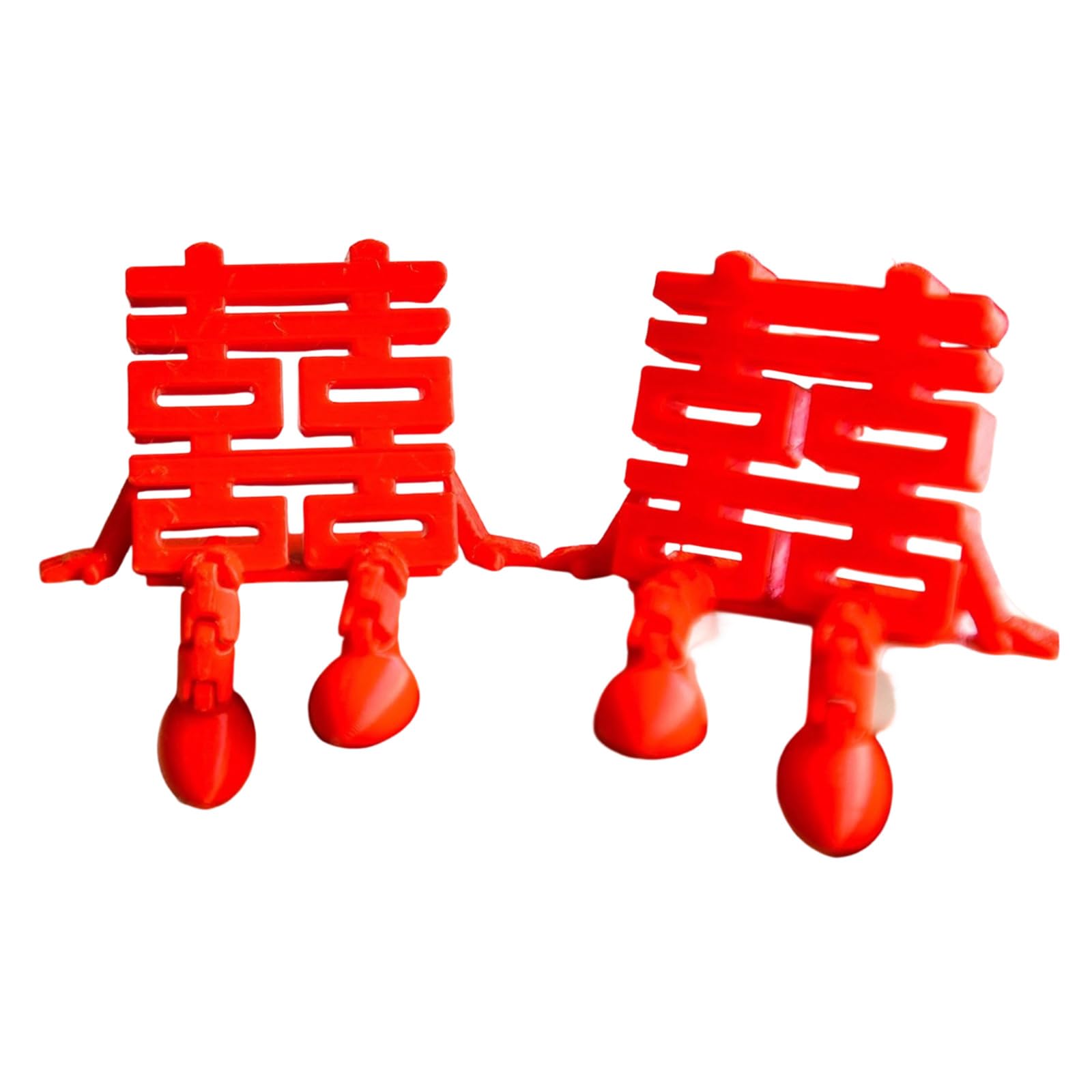 Red Double Happiness Ornament for Wedding Anniversary Tabletop Display Bridal Decoration