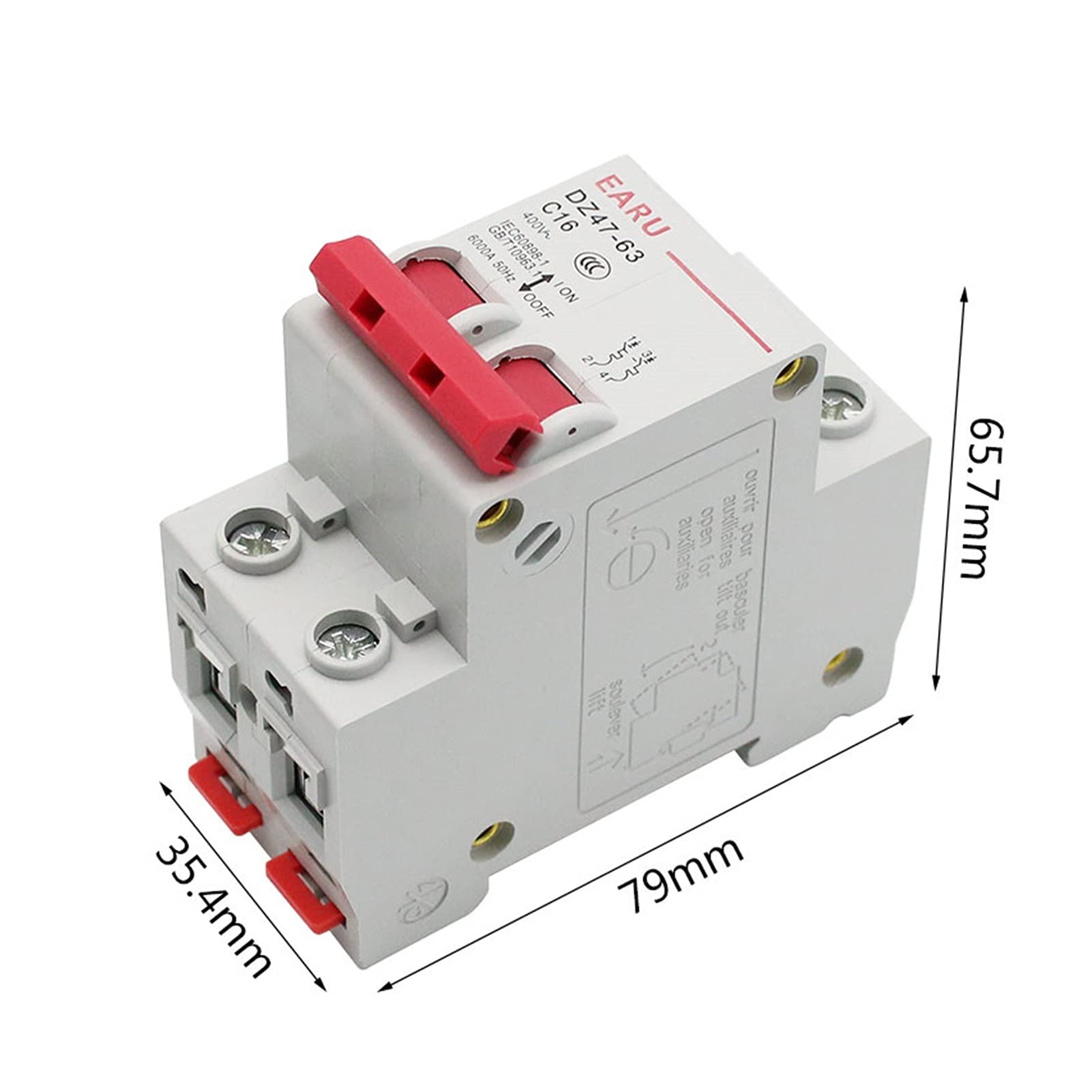 Wyłącznik automatyczny DZ47 1-4-biegunowy 3A/6A/10A/16A/20A/32A/40A/50A/63A 400 V typ C mini wyłącznik MCB 35 mm montaż na szynie DIN moc łączeniowa 6KA (50a,4)