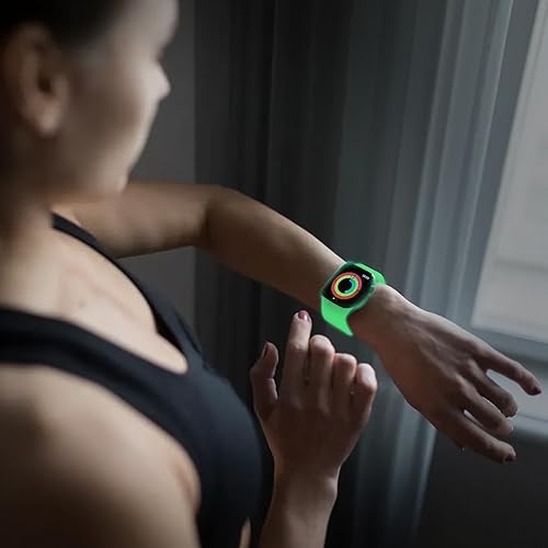 Miniatura 5 de Correa de reloj que brilla en la oscuridad, correa de reloj azul de silicona brillante compatible con Apple Watch Samsung Galaxy Watch 5, correas