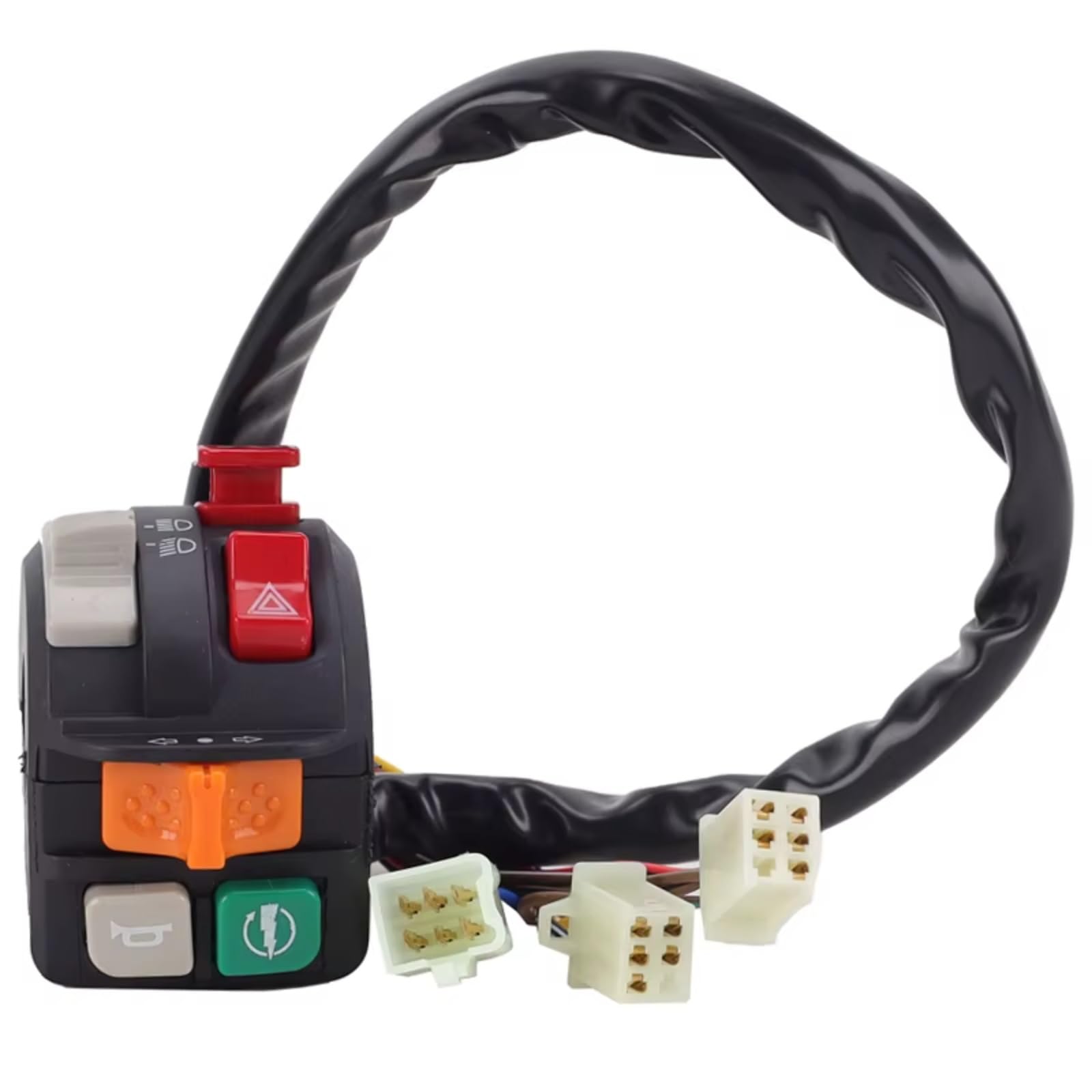 Comandi Multifunzione Per Manubrio Moto 7/8" Pulsanti Universali Per Clacson Fari Indicatori Di Direzione Avviamento Elettrico E Spegnimento Motore Comando Manubrio(Left)