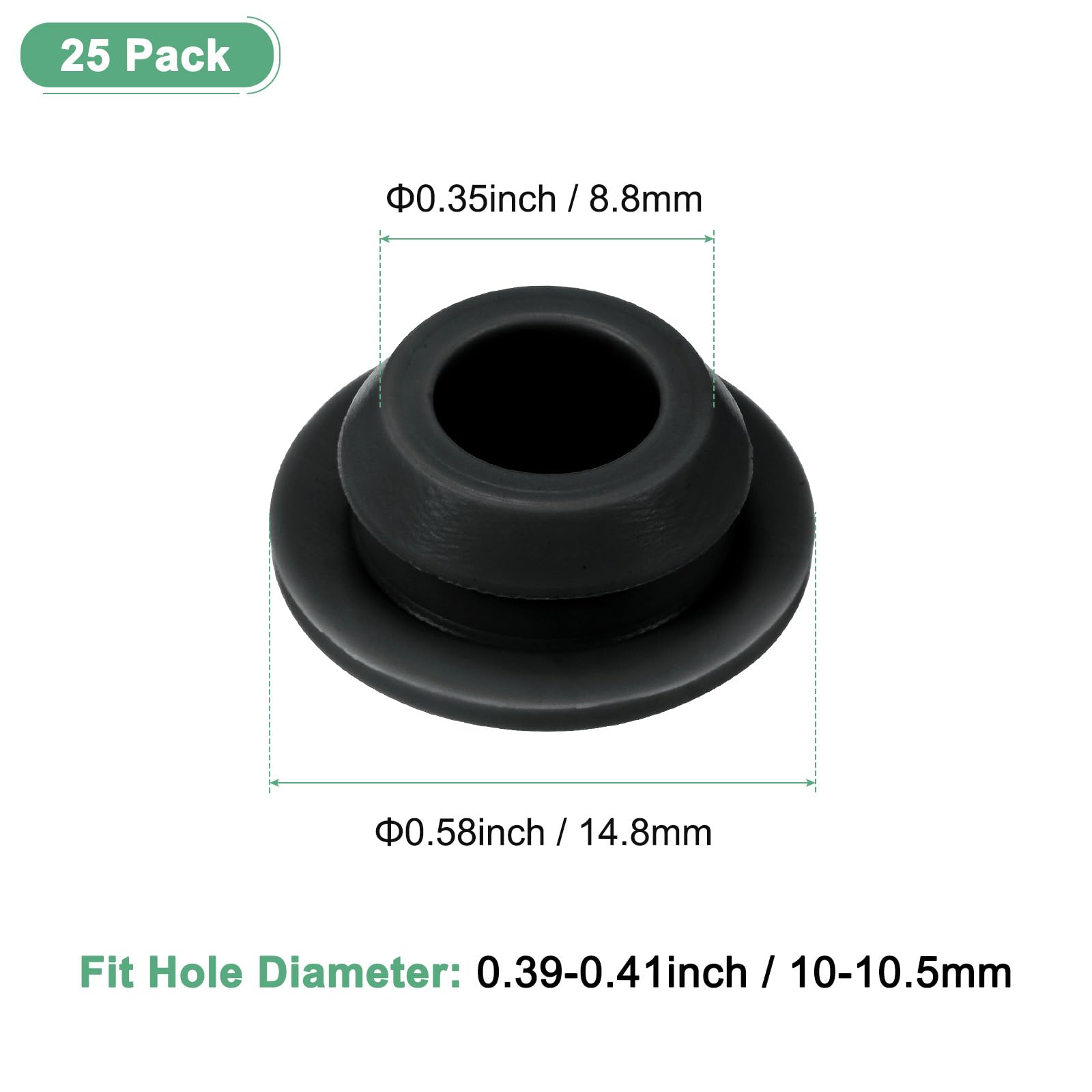 M METERXITY 25-Pack Silicone Hole Plugs, Snap in Locking Hole Plugs for 10-10.5mm Hole - Image 3