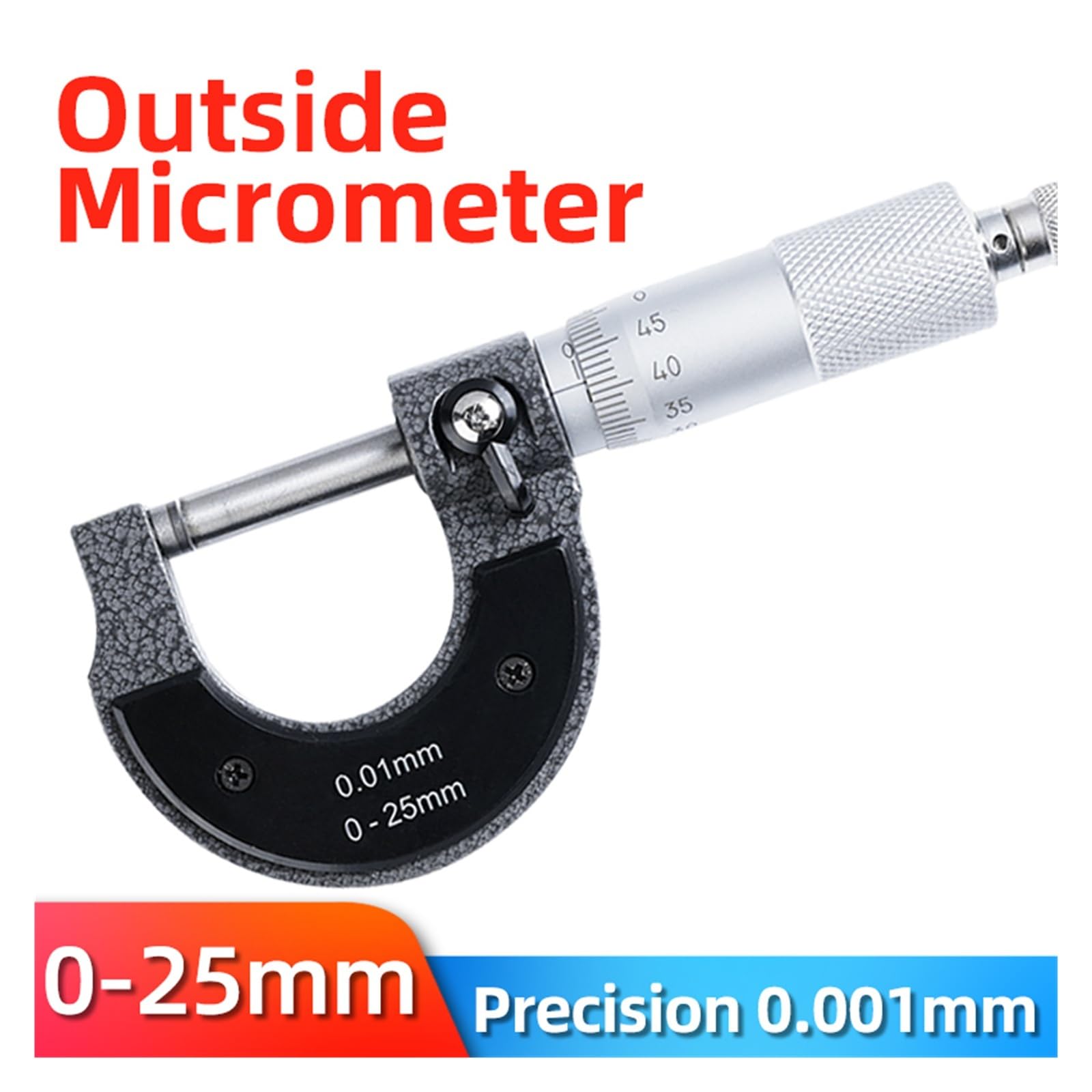 Micrómetro de calibre 0-25 mm 0,01 mm exterior calibrador métrico herramienta de medición mecánica Mide cualquier cosa(50-75mm)