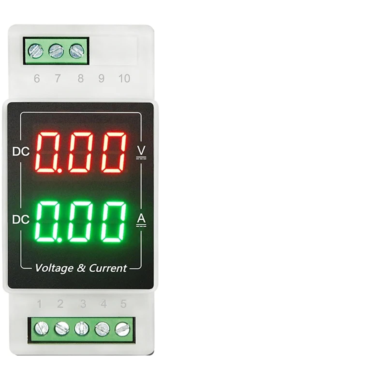 YB103VA DC Voltmeter Amperemeter Din-Schiene Digital Spannungsstrommesser LED-Testwerkzeug 12 Volt Ampere Messgerät Tester Dual Display Detektor(DC5A,DC0-60V)