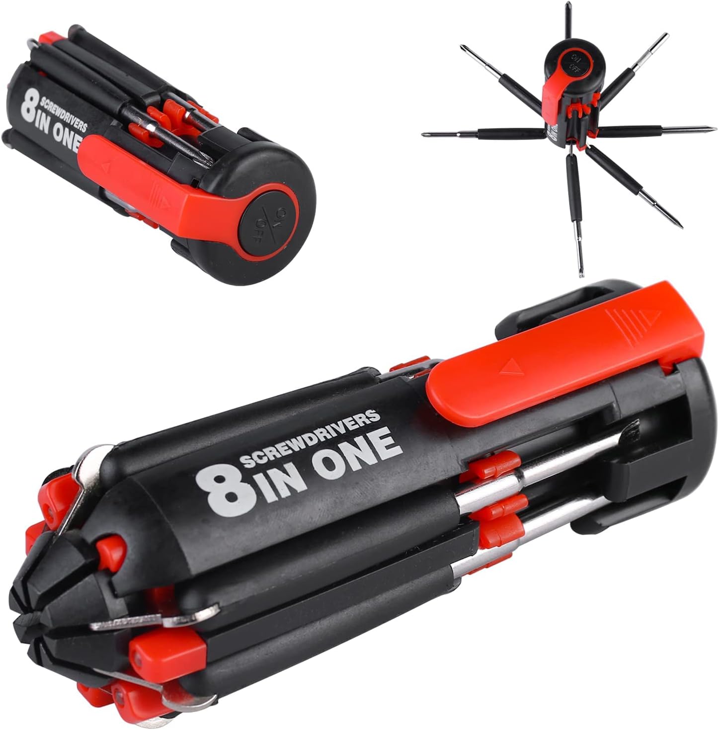 8-in-1 Screwdriver Set, General Maintenance Tools Ratchet Screwdriver with Worklight Nighttime Repair Screwdriver Home Repair Toolkit Portable Screwdriver Kit for DIY Maintenance Nightwork Repair