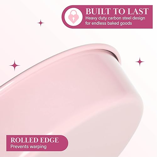 Vista 36 de Paris Hilton Colección de utensilios para hornear de acero al carbono antiadherente, molde redondo de 9 pulgadas, apto para lavavajillas, fabricado