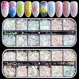 Changeable Color: Pailletten können als schöne Verzierungen dienen und sie zeigen unterschiedliche Farben unter dem Licht. Machen Sie Ihre Nägel atemberaubend!