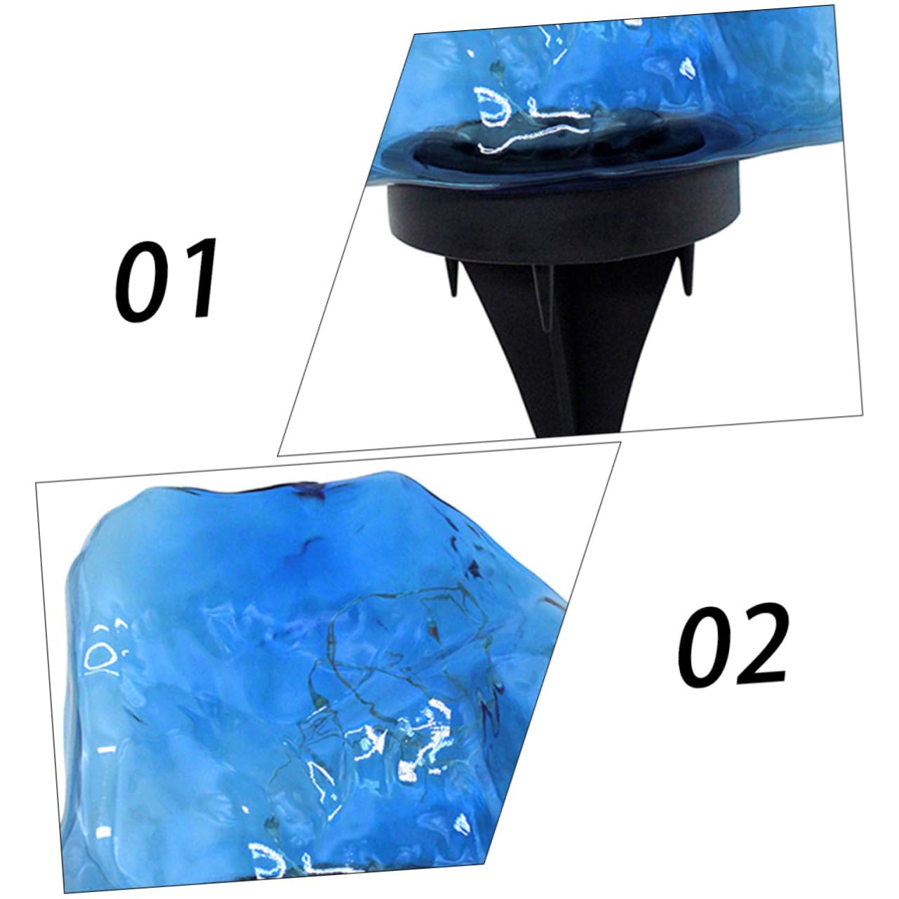 VILLCASE 1Pc Outdoor Solar Stone Light Plug in Ground Lamp for Garden Patio Lawn Driveway Durable LED Buried Light for Nighttime Illumination