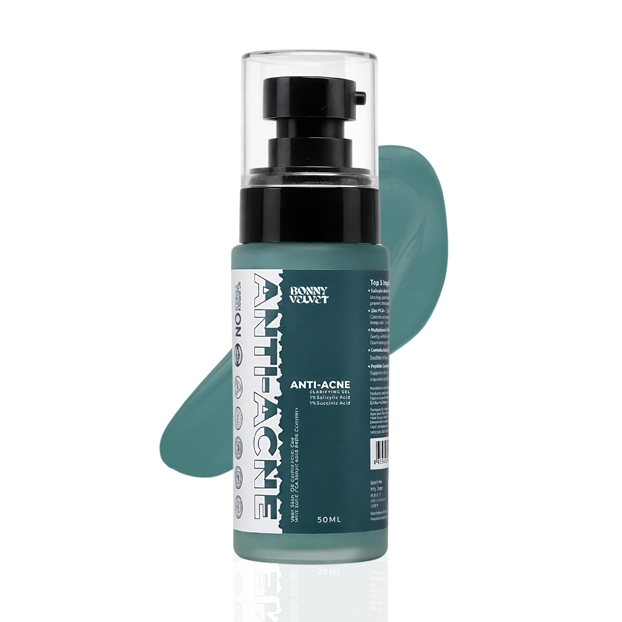 Advance Anti Acne Clarifying Gel | 1% Salicylic Acid & 1% Succinic Acid | Oil Control, Acne Treatment & Pore Refining | Zinc PCA, Peptide Complex & CICA | Clear, Smooth Skin for All Skin Types | 50 ml-image-41