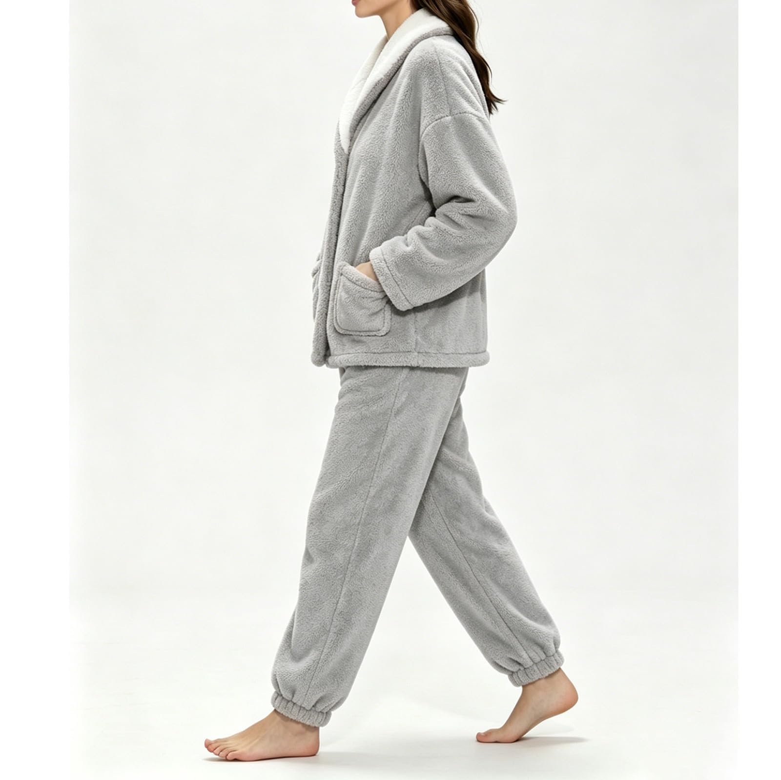 Ensemble Pyjama Femme Hiver Chaud Pyjama Polaire Douce Pant Tenue de Maison