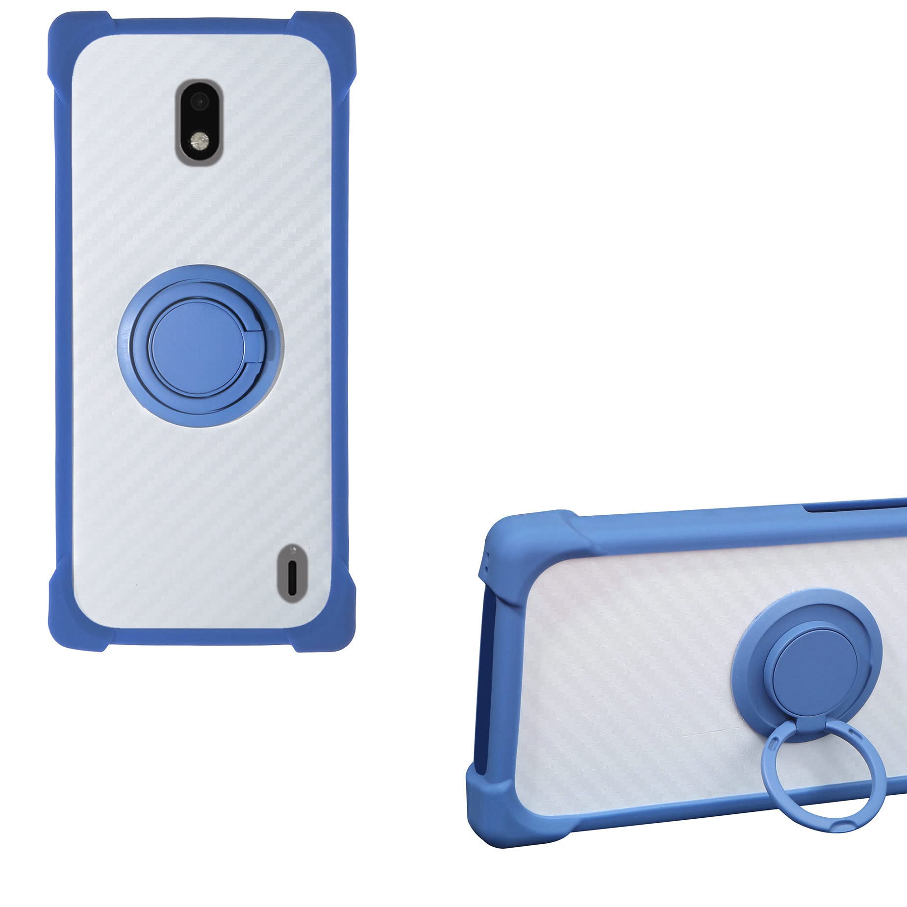 Case for Nokia 2.2 Case Compatible with Nokia 2.2 Phone Case PC backplane + Silicone Soft Frame Cover [360 Metal Ring, Magnetic Car Mount] CSKB-LAN