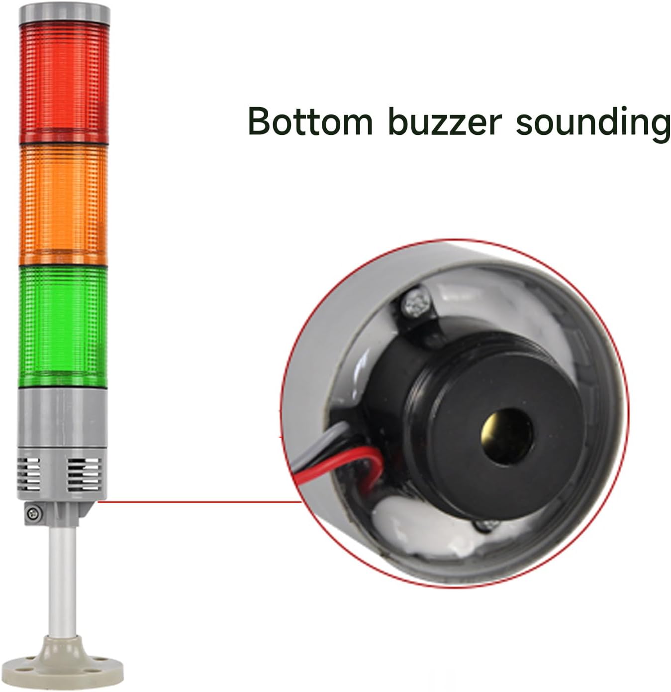 Tower Light IP65 Waterproof Stack Light with Buzzet and Round Bottom LED 3 Layers Machine Signal Light Equipment Emergency Warning Lights LTA-052TJ-3 AC110V