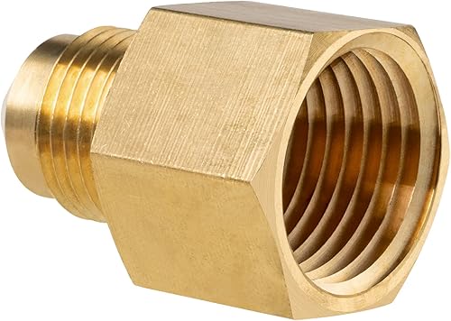 JUWO Tubo de latón hembra de 38" x 12" NPT hembra para propano, combustible, aceite, LP y gas natural, adaptador (paquete de 1)