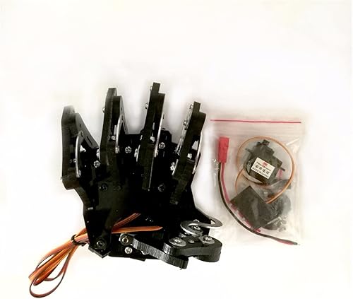 Miniatura 3 de LXSWY Brazo robot de mano con cinco dedos y 5 dedos abrazadera de palma con acabado de garra mini biónico montado a mano kit de bricolaje color un