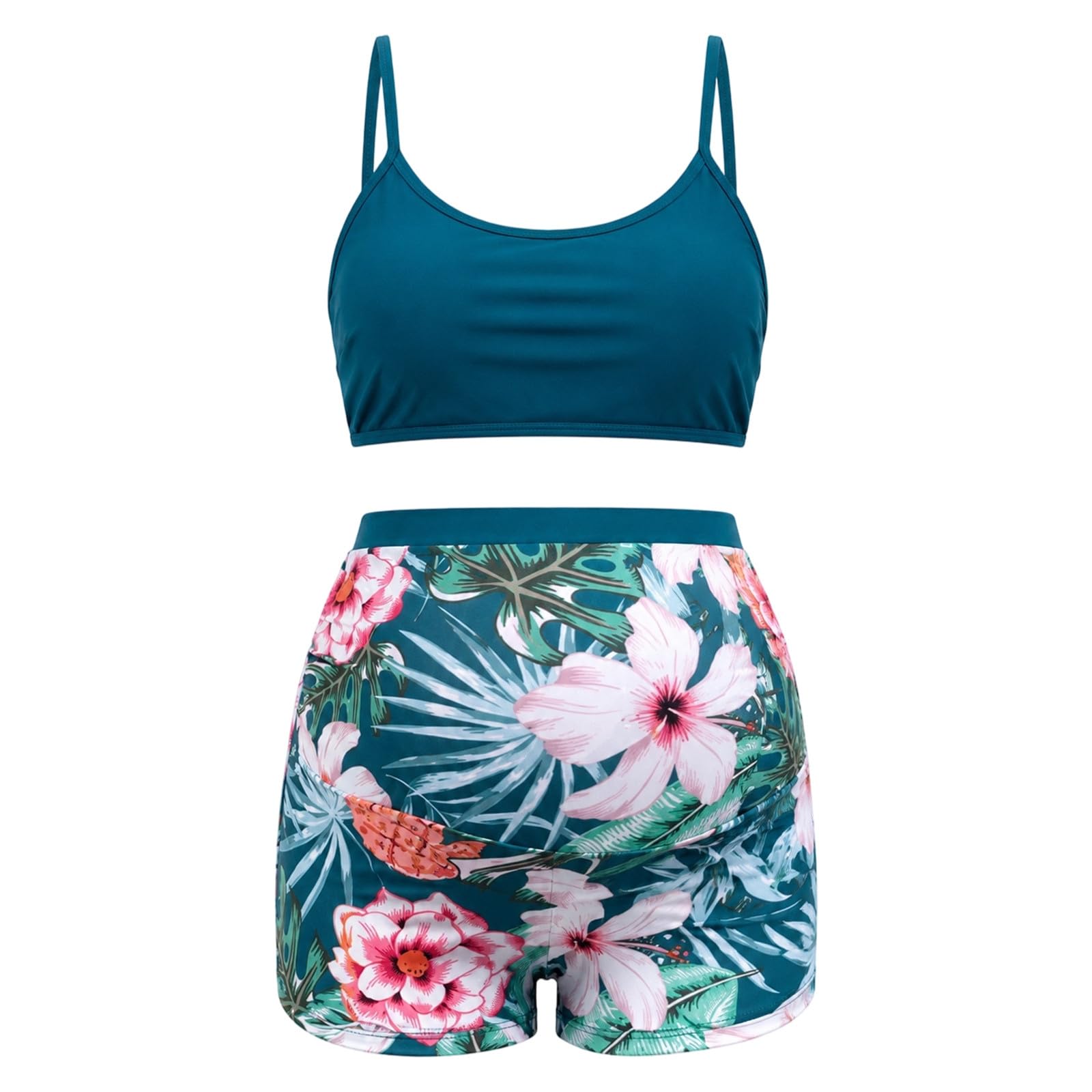 Generisch Élégant maillot de bain de maternité deux pièces avec protection abdominale haute et culotte courte pour la plage