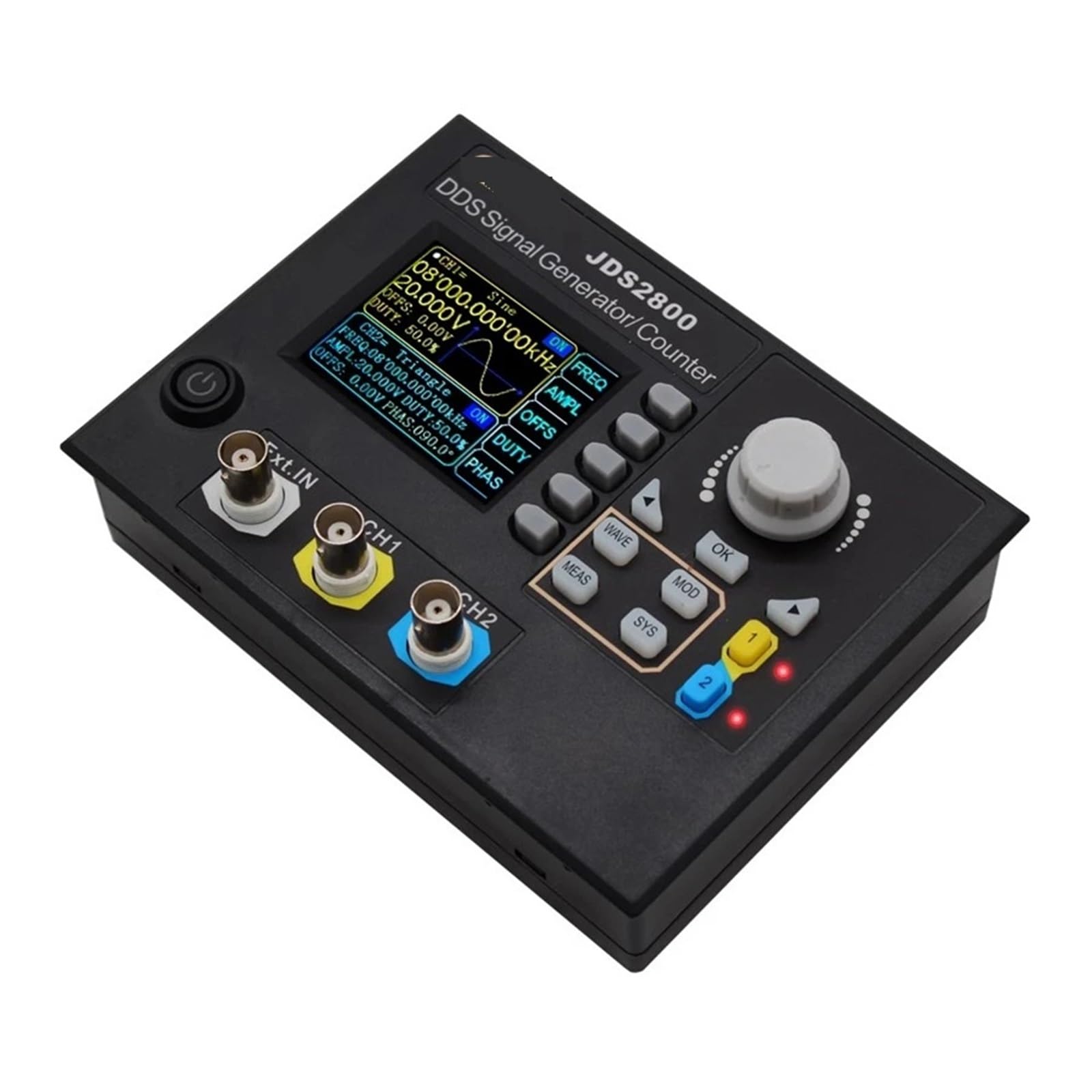 Generador de señales digitales de doble canal JDS2800 de 15/40/60 MHz con función DDS, frecuencímetro, contador, generador de ruido de pulsos.(JDS2800-15MHz,US)