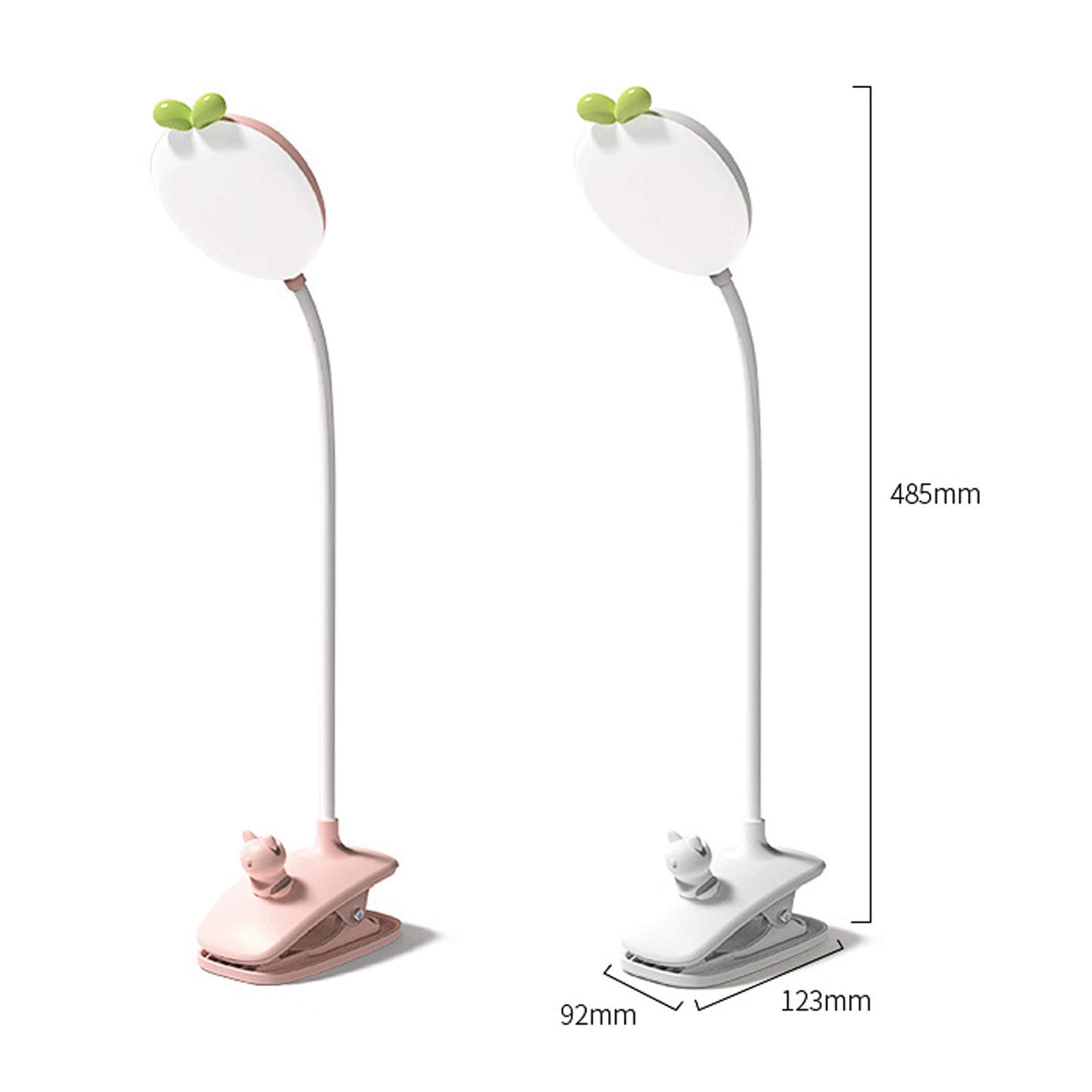 ACMHNC LED Lampe À Pince Pour Lit Enfant, Flexible À 360° Liseuse Clipsable 3 Modes Éclairage Et 5 Intensité Variable, Lampe De Bureau Led Sans Fil Rechargeable USB Pour Livre Au Lit,Rose