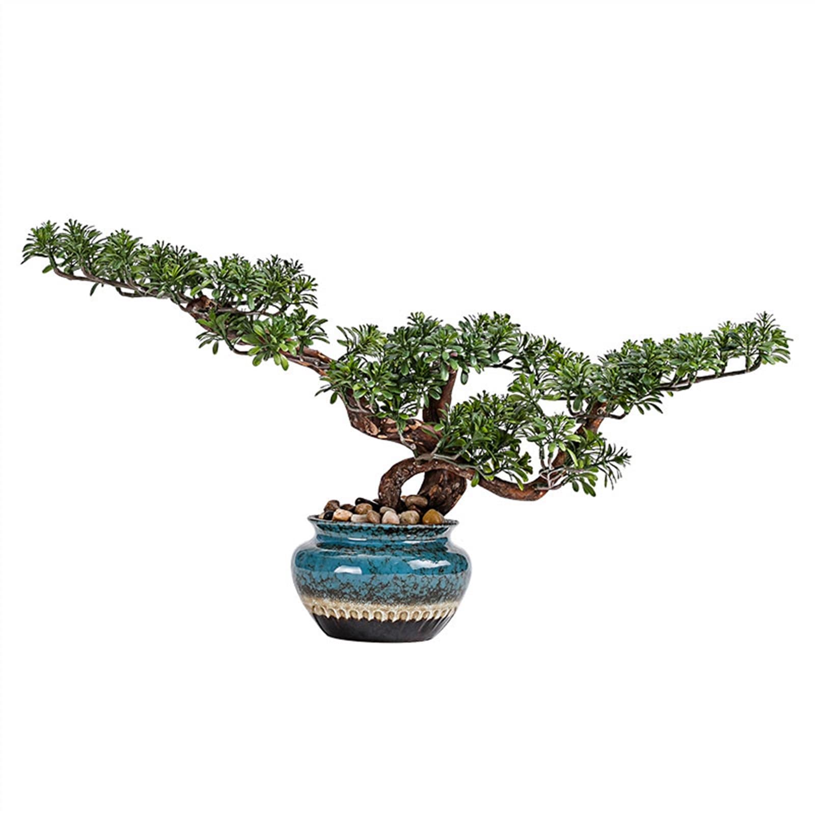 HCZKIUJY Artificial Bonsai Tree Artificial Plants Zen Artificial Bonsai Tree Ceramic Potted Faux Pine Bonsai Simulation Garden Fake Plant for Home Office Indoor Showcase Fake Plant Decoration