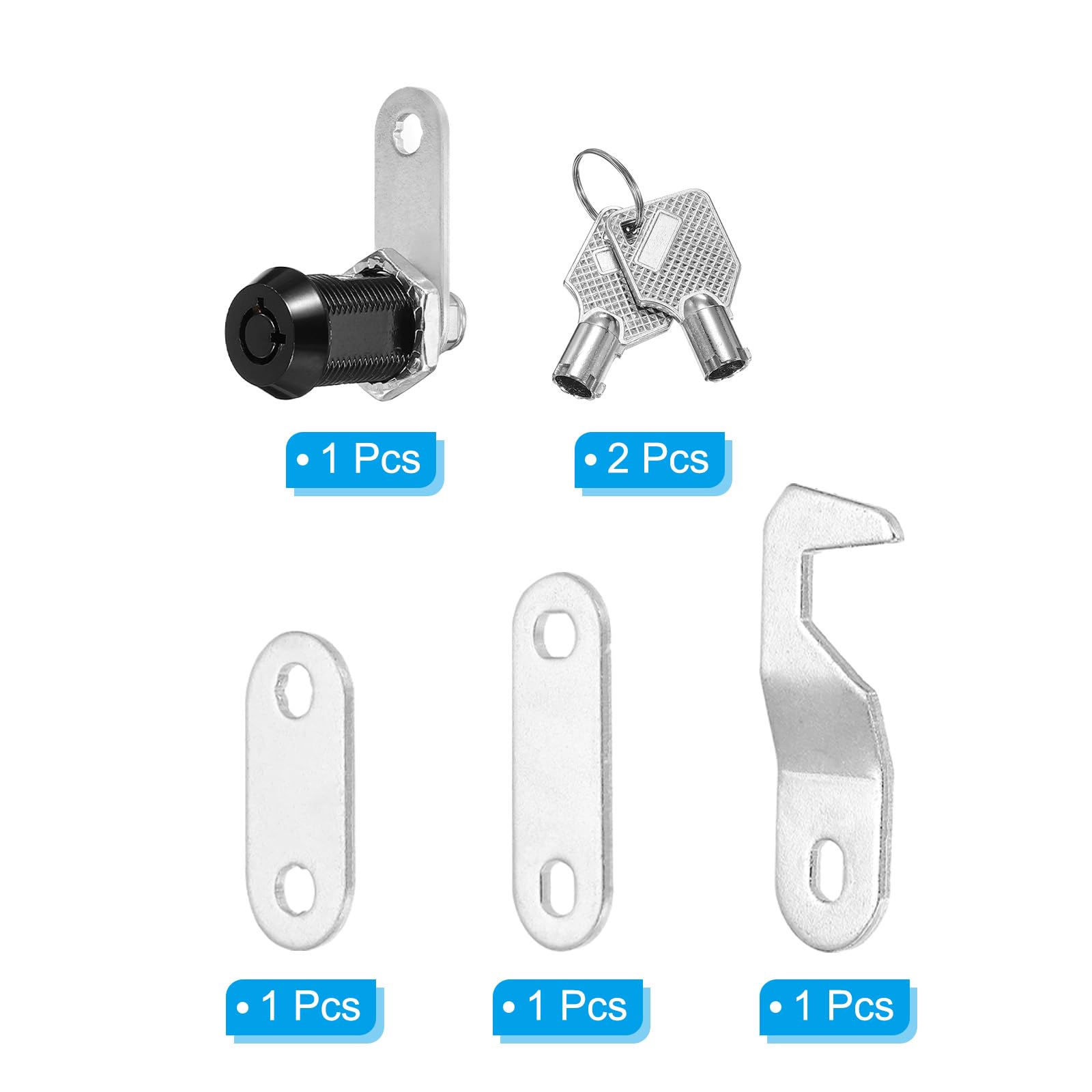PATIKIL 1/8 Inch Black Cabinet Locks with Silver Keys - Image 3