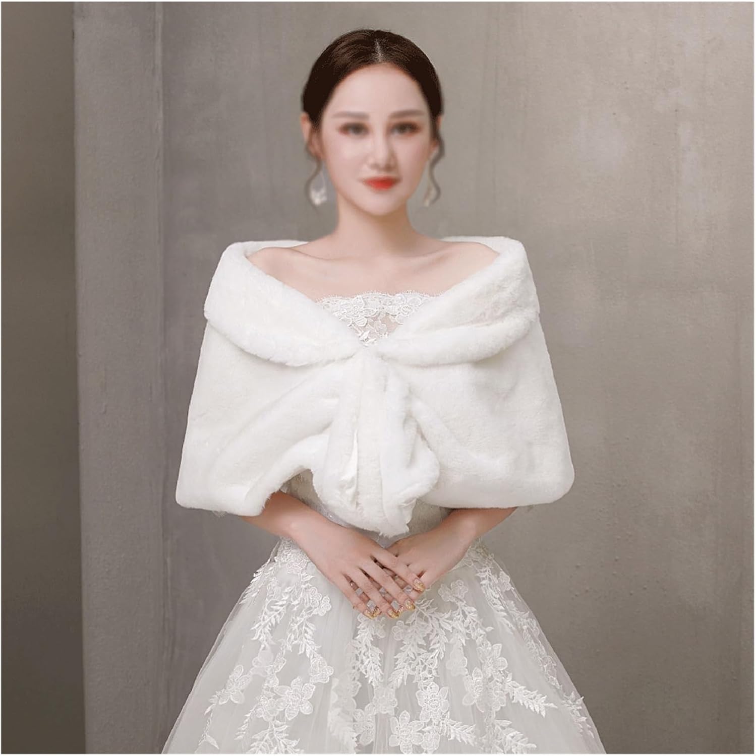 Amazon.com: MMLLZEL Wedding Performance Winter Bride Warm Knot Dress ...