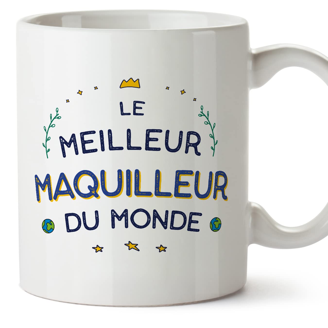 MUGFFINS Make-UP Artist Man Mug - in French - Meilleur du Monde - Funny Gift for Colleagues - Ceramic 11oz Mug — image 1
