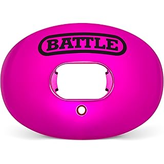 Battle Sports Chrome Oxygen Football Mouthguard - with a Convertible Strap, Superior Airflow & Better Performance, Maximum Protection & Breathability Football Mouthpiece, Works with Braces