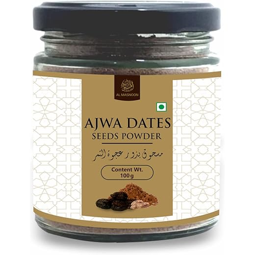 AL MASNOON Ajwa Dates Seeds Powder 100% Pure & Natural - 100g